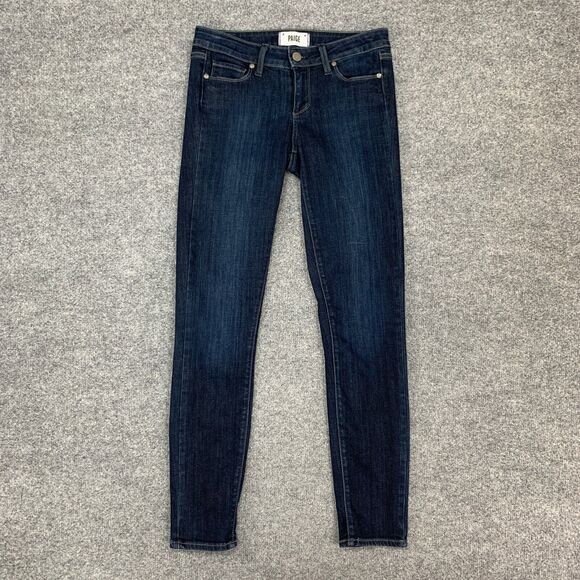 Paige Jean Womens 26 Trinity Wash Blue Cotton Stretch Denim Verdugo Ankle Skinny - Picture 2 of 13